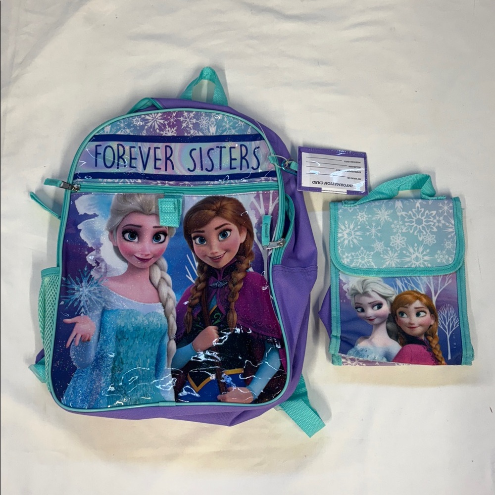 Frozen Forever Sisters Youth Girl's 2-Piece Backpack & Lunch Kit Combo